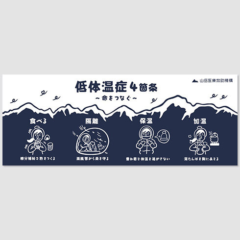 手拭い[低体温症４箇条〜命をつなぐ] イメージ702