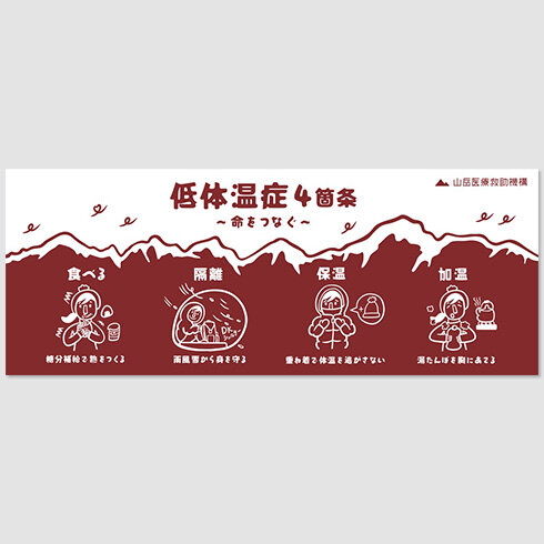 手拭い[低体温症４箇条〜命をつなぐ] イメージ701
